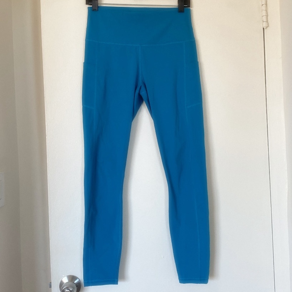Fengbay Bright Blue Leggings with Pockets in Womens Size Medium